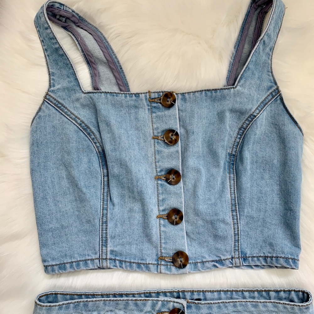 đź–¤JEAN SKIRT AND TOP SET - Picture 4 of 5
